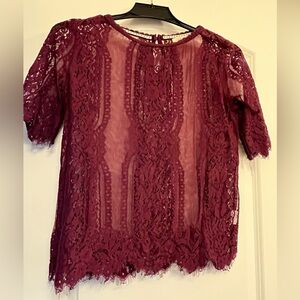 Rewind Maroon Lace Top